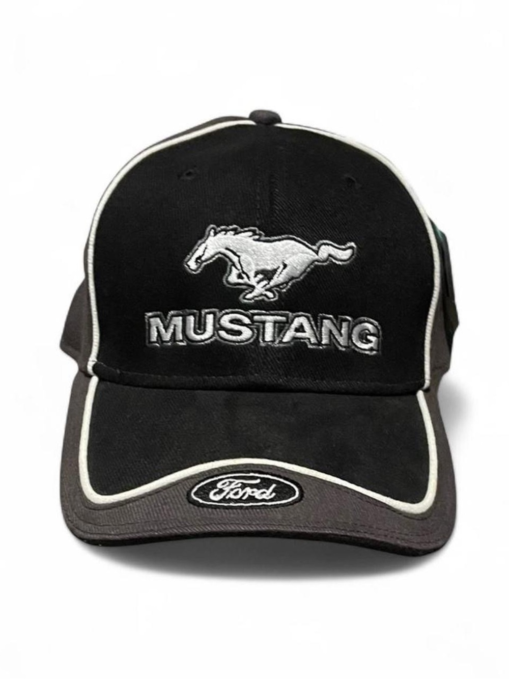 Ford Mustang Baseball Hat Cap Black Embroidered Pony Logo Adjustable NWT Ford